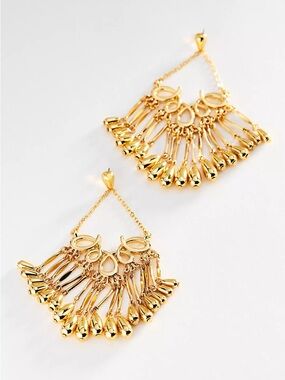 NWT Anthropologie Airy Chandelier Earrings 14k Gold Plated Earrings